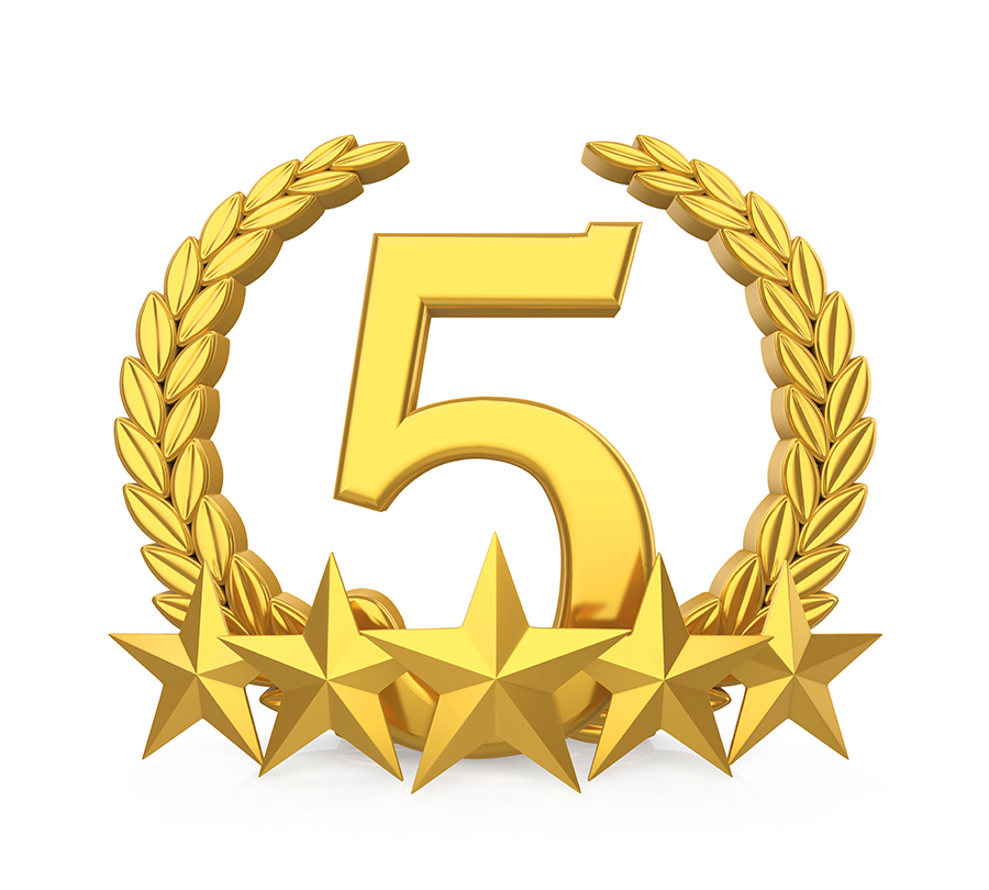 Five Golden Stars Badge